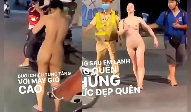 Ngáo đá cởi đồ đi bộ giữa đường đông người